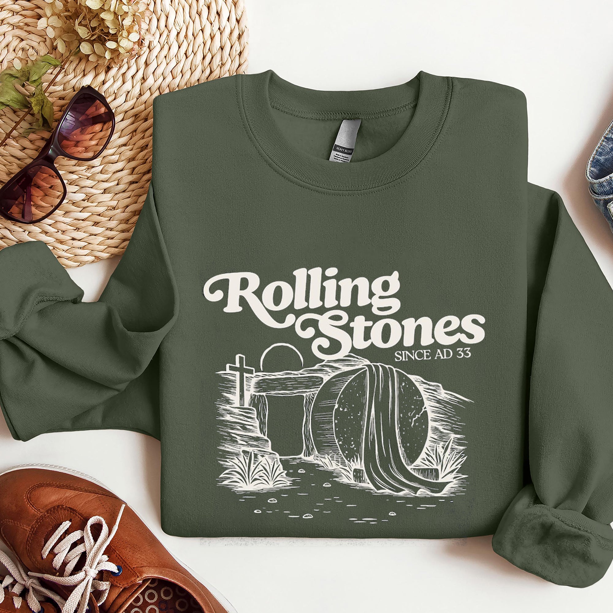 Rolling Stones Easter T-Shirt, Trendy Easter Shirt, Jesus Christ Shirt, Gift For Christian, Faith-Based Graphic Tee. ILAF43